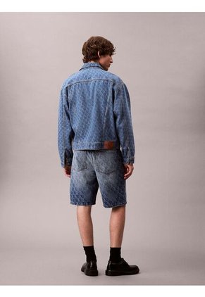 Bermudas Azul Denim Con Logo Monograma 90s Calvin Klein