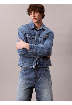 Bermudas Azul Denim Con Logo Monograma 90s Calvin Klein