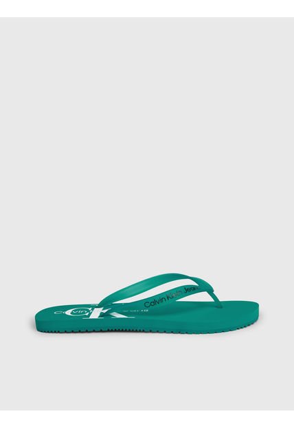 Sandalias Verde De Playa Con Monologo Calvin Klein