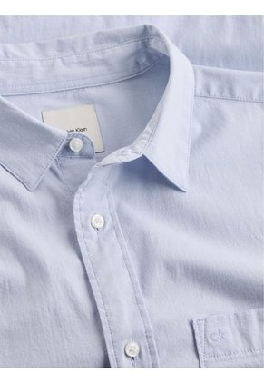 Camisa Azul Chambray Ligera Manga Larga Calvin Klein