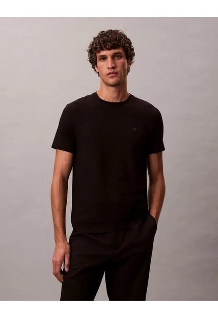 Camiseta Negra Slim De Manga Corta Calvin Klein