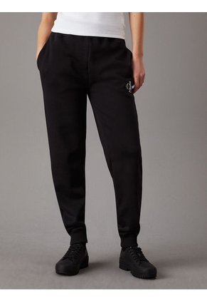 Pantalón Negro De Chándal Holgado De Felpa Con Monograma Calvin Klein
