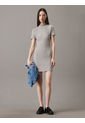 Vestido Gris Corto Slim De Canalé Texturizado Calvin Klein de Calvin Klein