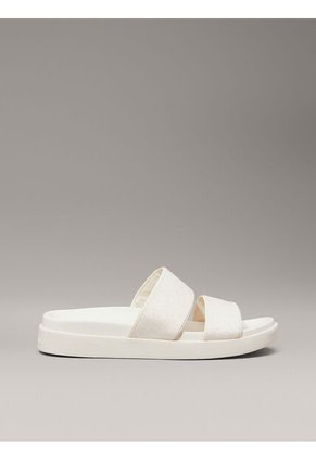 Sandalias Blanco Con Logo De Jacquard Calvin Klein