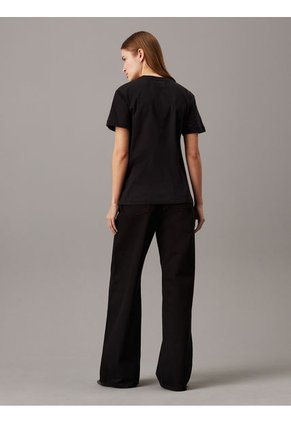 Camiseta Negra Con Logo Nano Calvin Klein