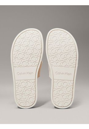 Sandalias Blanco Con Logo De Jacquard Calvin Klein