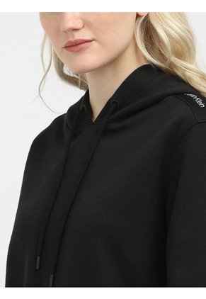 Buzo Negro Con Capota De Logo Elastic Calvin Klein