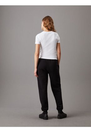 Pantalón Negro De Chándal Holgado De Felpa Con Monograma Calvin Klein