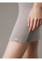 Vestido Gris Corto Slim De Canalé Texturizado Calvin Klein de Calvin Klein