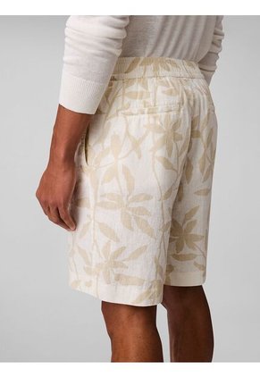 Pantaloneta Beige De Lino Con Estampado Calvin Klein