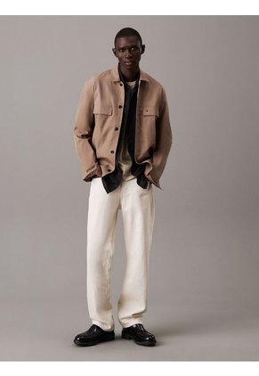 Camisa Negra De Lino Y Algodón Calvin Klein