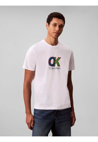 Camiseta Blanca Con Estampado Gráfico De Monograma Calvin Klein Calvin Klein