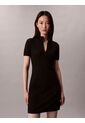 Vestido Negro Mini Tipo Saco Tejido Con 1/4 Cremallera Calvin Klein de Calvin Klein