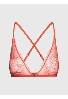 Bralette De Encaje Naranja Con Cierre Frontal Para Mujer Calvin Klein