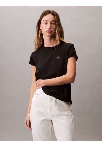 Camiseta Negra De Algodón Con Logo De Archivo Calvin Klein Calvin Klein