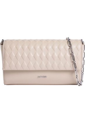 Bolso Beige Cruzado Acolchado Con Solapa Calvin Klein
