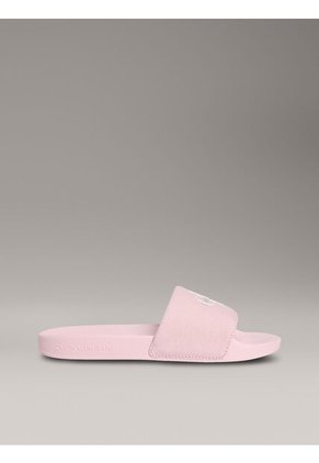 Sandalias Rosado Slide Con Monograma Calvin Klein