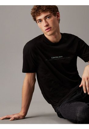 Camiseta Negra Con Logo Pequeño Calvin Klein