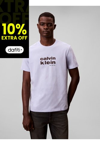Camiseta Gris Con Gráfico De Logo Calvin Klein Calvin Klein