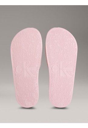 Sandalias Rosado Slide Con Monograma Calvin Klein