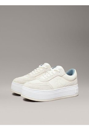 Tenis Blanco De Ante De Plataforma Calvin Klein