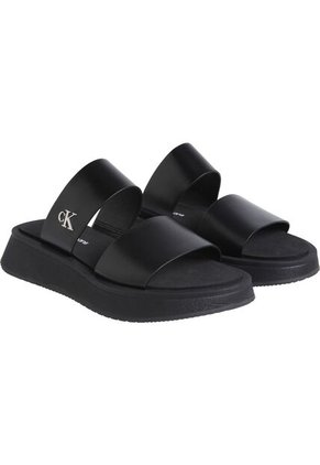 Sandalias Negro De Cuero Con Plataforma Calvin Klein