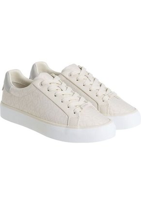 Tenis Beige De Jacquard Con Logo Calvin Klein