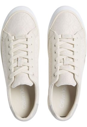 Tenis Beige De Jacquard Con Logo Calvin Klein