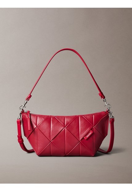Bolso Rojo De Hombro Tejido Calvin Klein