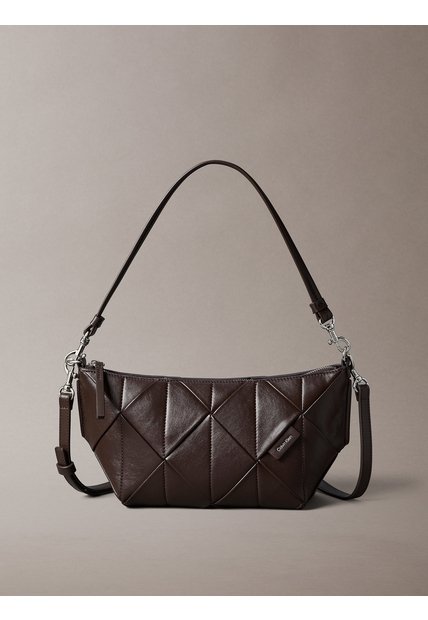 Bolso Marrón De Hombro Tejido Calvin Klein