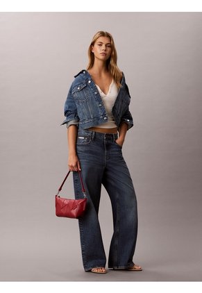 Bolso Rojo De Hombro Tejido Calvin Klein