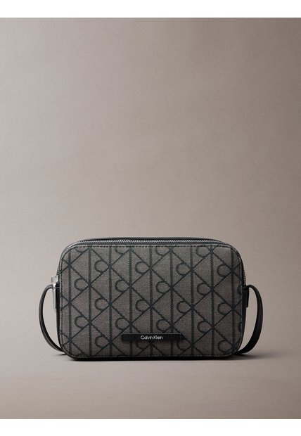 Bolso Beige Camera En Jacquard De Emblema Calvin Klein