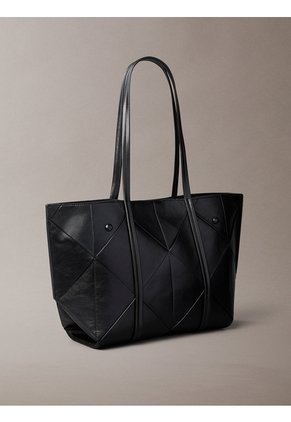 Bolso Negro De Mano Mediano Con Diseño Tejido Calvin Klein