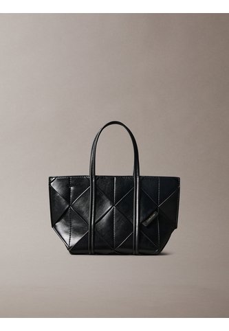 Bolso Negro Tote Mini Cruzado Con Diseño Tejido Calvin Klein Calvin Klein