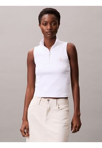 Camiseta Blanca Sin Mangas Con Cremallera Calvin Klein Calvin Klein