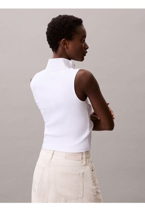 Camiseta Blanca Sin Mangas Con Cremallera Calvin Klein