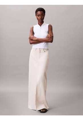 Camiseta Blanca Sin Mangas Con Cremallera Calvin Klein