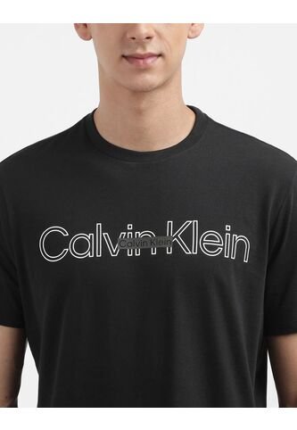 Camiseta Negra Con Doble Logo Calvin Klein Calvin Klein