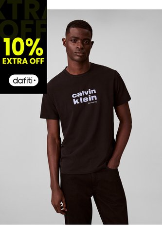 Camiseta Negra Con Gráfico De Logo Calvin Klein Calvin Klein