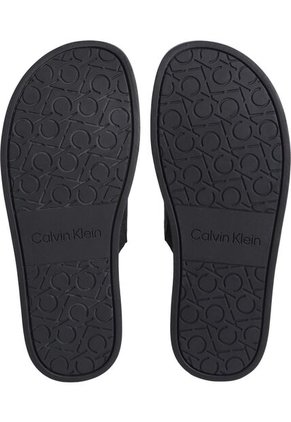 Sandalias Negro Con Logo De Jacquard Calvin Klein