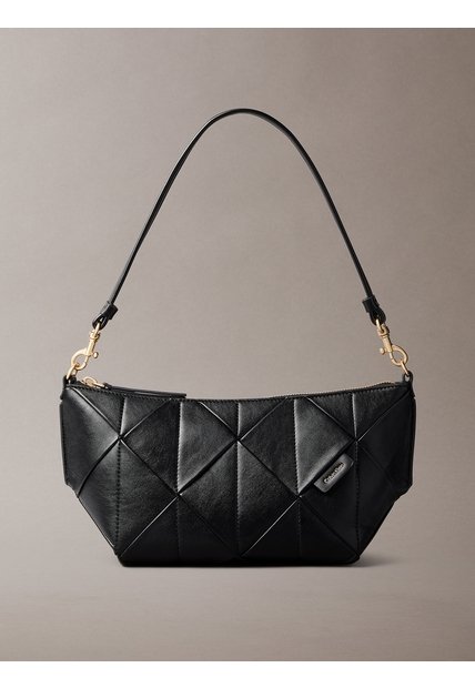 Bolso Negro De Hombro Tejido Calvin Klein