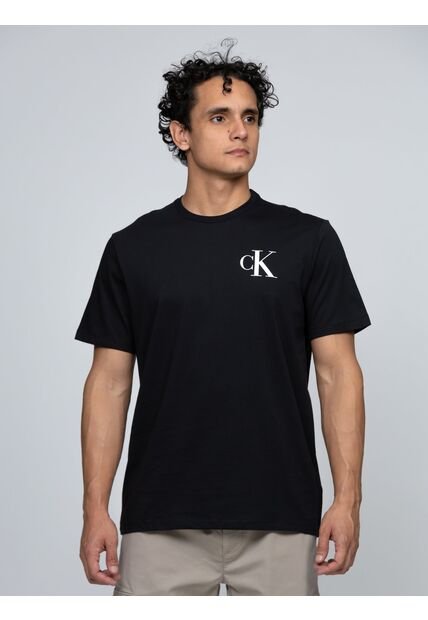 Camiseta Negra Con Monograma 30s Calvin Klein