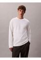 Camiseta Blanca De Manga Larga De Algodón Premium En Tejido Interlock Calvin Klein de Calvin Klein