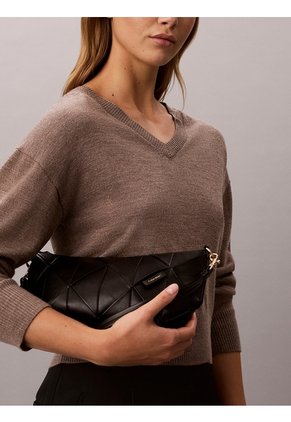 Bolso Negro De Hombro Tejido Calvin Klein