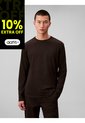 Camiseta Negra Manga Larga De Algodón Supima Interlock Calvin Klein de Calvin Klein