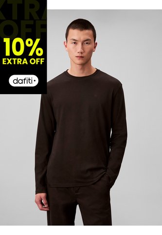 Camiseta Negra Manga Larga De Algodón Supima Interlock Calvin Klein Calvin Klein