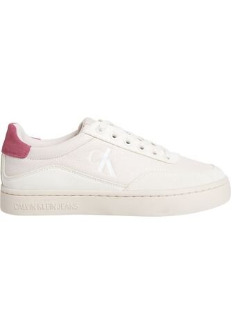Tenis Beige Clásicos De Cuero Con Cordones Y Suela Cupsole Calvin Klein Calvin Klein