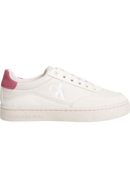 Tenis Beige Clásicos De Cuero Con Cordones Y Suela Cupsole Calvin Klein