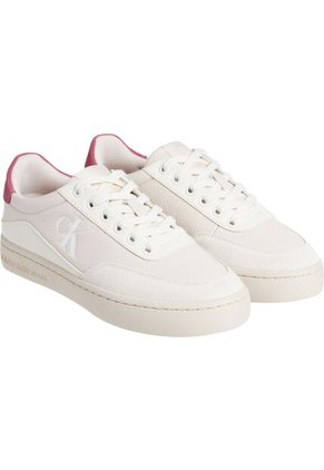Tenis Beige Clásicos De Cuero Con Cordones Y Suela Cupsole Calvin Klein