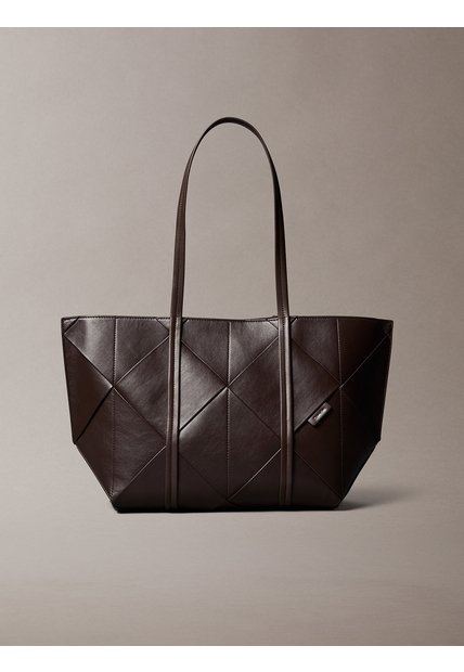 Bolso Marrón De Mano Mediano Con Diseño Tejido Calvin Klein